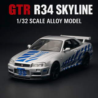 Carro Esportivo Diecast 1:32 Nissan SKYLINE GTR R34 do Velozes & Furiosos Modelos De Carros Esportivos - ENVIO IMEDIATO