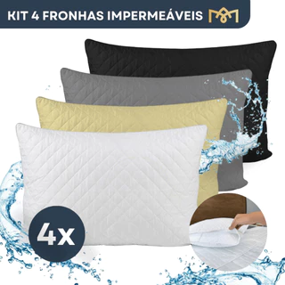 Kit 4 Capas para Travesseiro Impermeável Matelada Fronha Protetora 70x50cm Antialérgica e Antiácaro em Oferta na Shopee