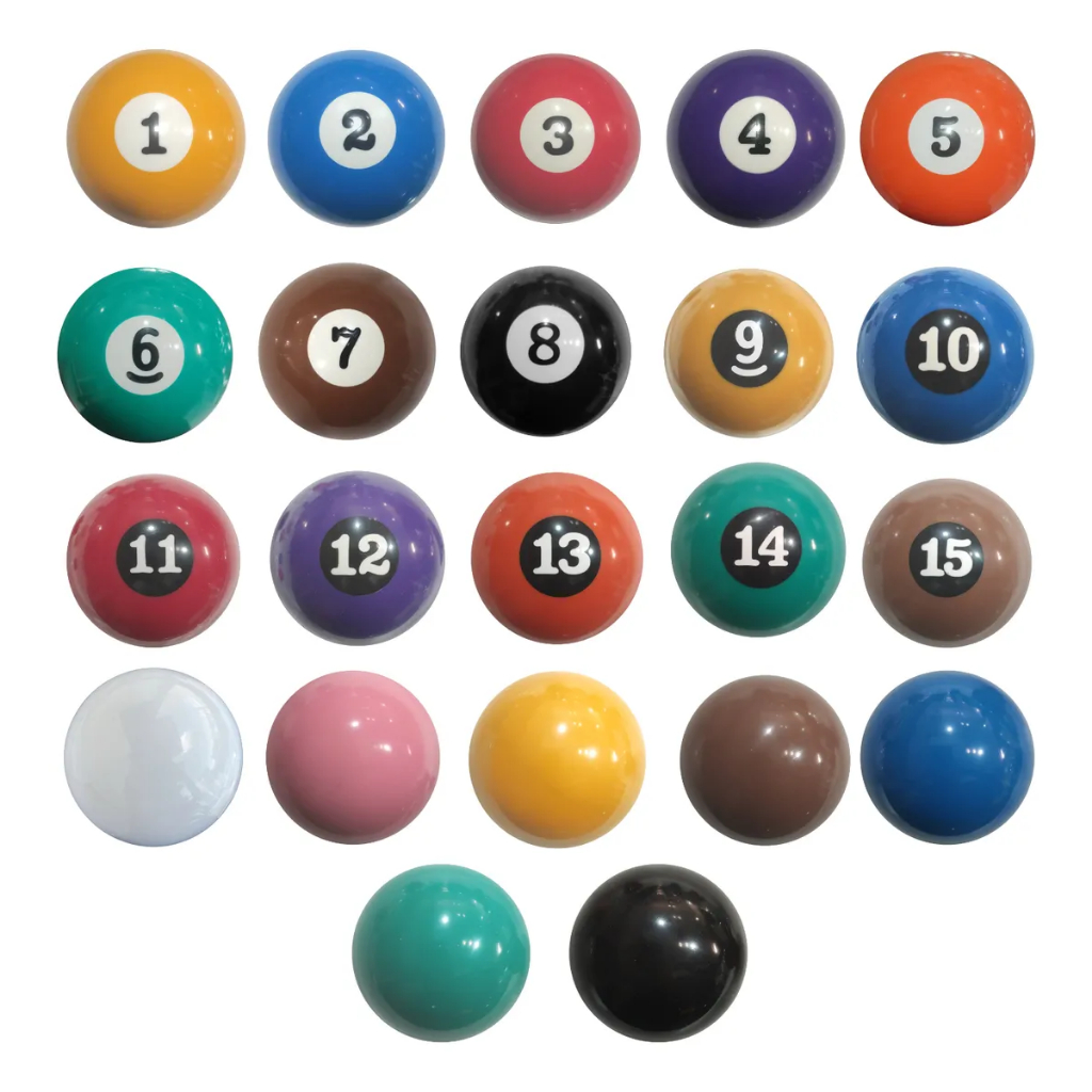 Bola 54 ou 50 mm Numero ou Cor Numerada Lisa Bilhar Sinuca Snooker ...