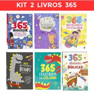 Kit 2 livros 365 Atividades e desenhos para colorir em Oferta na Shopee