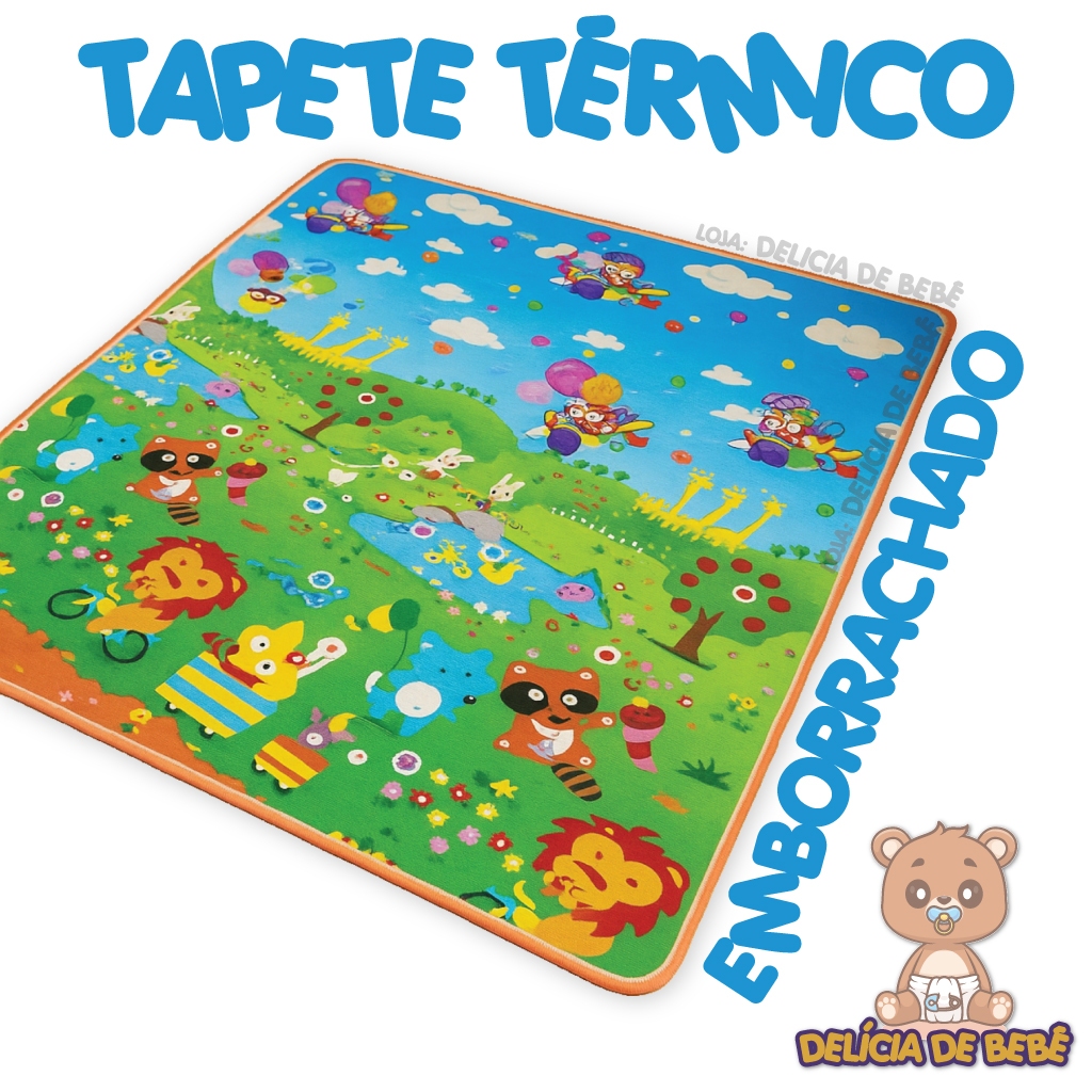 Tapete Infantil Para Bebe - Térmico - Atividade Educativa- Impermeavel- Dobrável- 1.20x90 -Tapetinho