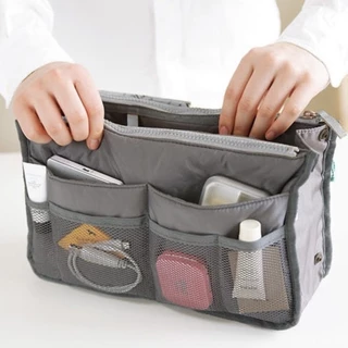 Necessaire Viagem Estilo Kpop Com Divisórias Duplas Zíper Oculto Organizador Grande Espaço Para Acessórios em Oferta na Shopee