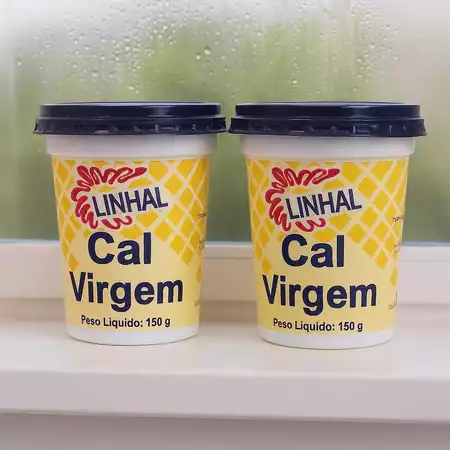 2 Potes de Cal Virgem 150g cada Para Doces e Fruta ...