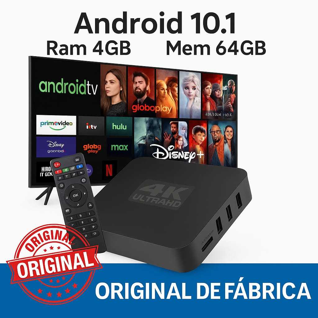 Smart Box 5g 4k MODELO_2025 4GB e 64GB Android 10.1