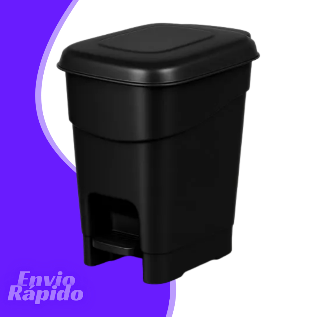 Lixeira Plástica 20 Litros Com Pedal Tampa Plástico Reforçado Para ...
