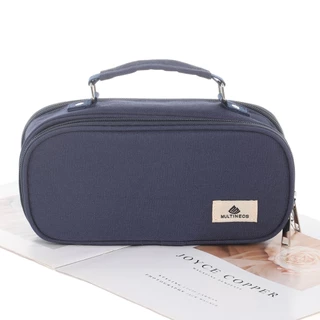 Estojo De Tecido Oxford De Grande Capacidade Com 3 Compartimentos-Armazenamento Multifuncional Para Escola , Escritório em Oferta na Shopee