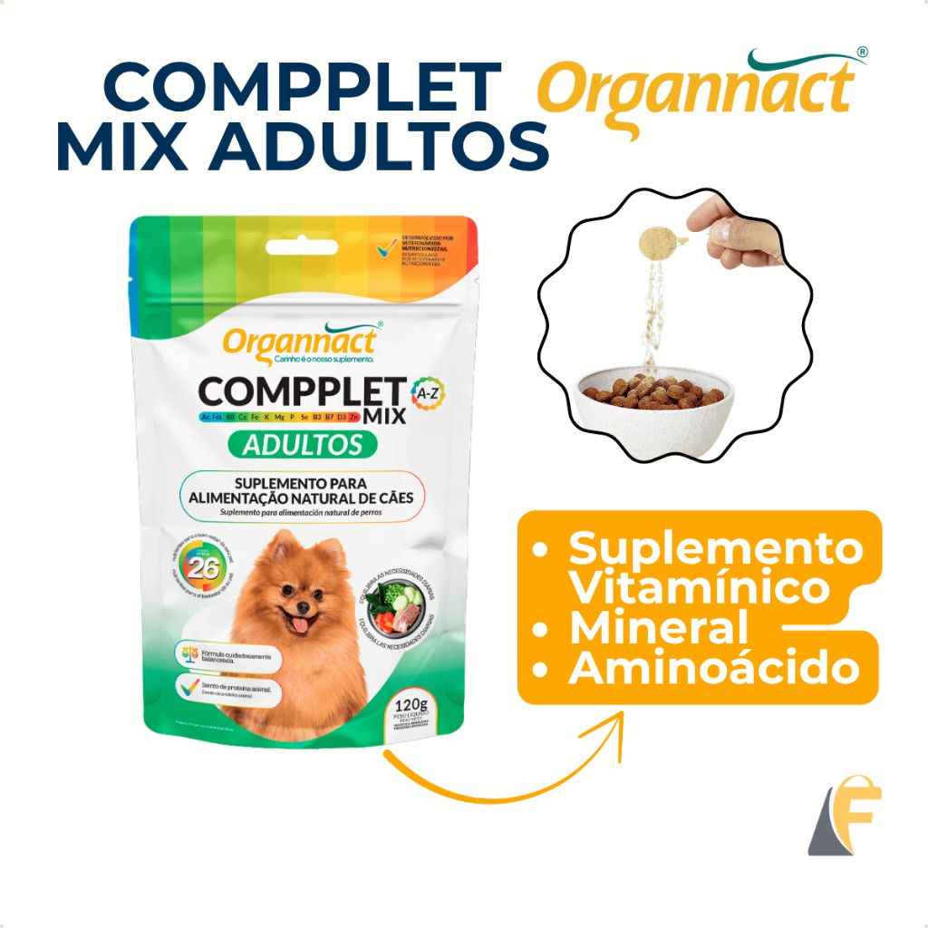 Compplet Mix A-z Pó 120g Cães Adultos Suplemento Vitamina de A a Z Para ...