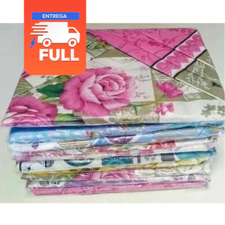 Kit Jogo de Lençol Microfibra Estampado Cama Solteiro / Casal / Queen / King em Oferta na Shopee