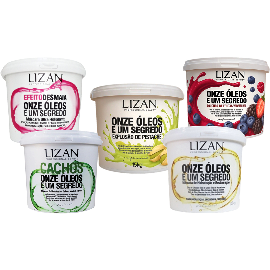 Máscara Onze Óleos Hidratação e Restauração 1,5kg Lizan