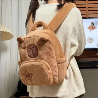 Mochila De Capivara com Formato de Pelúcia Fofa e Macia Kawaii