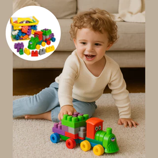 Blocos de Montar Educativos Com Dois Trenzinhos, 112 peças em Oferta na Shopee