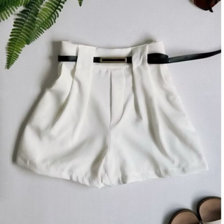Short Alfaiataria Feminino Cintura Alta Com Cinto Social PROMOÇÃO