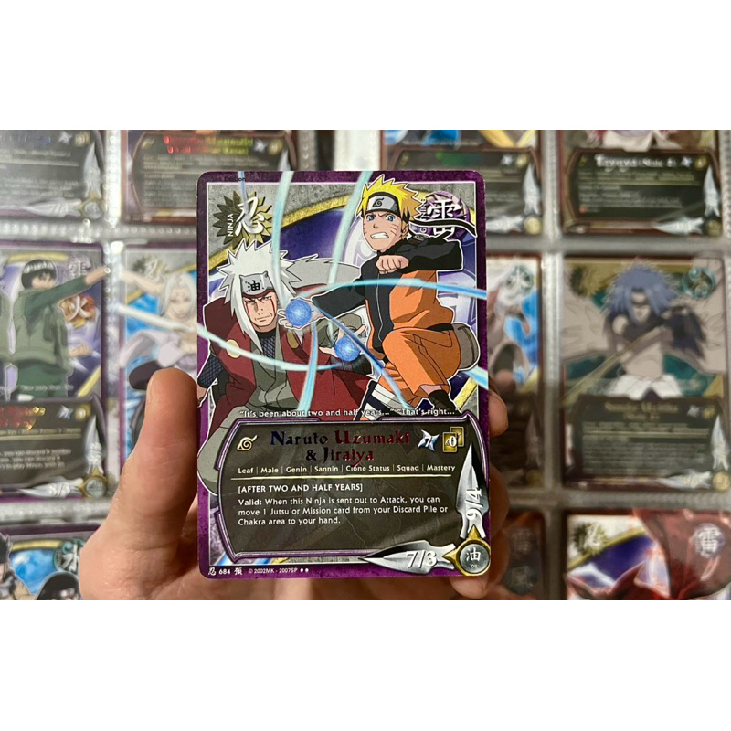 Card Naruto Uzumaki & Jiraiya Rainbow Name Naruto Shippuden CCG