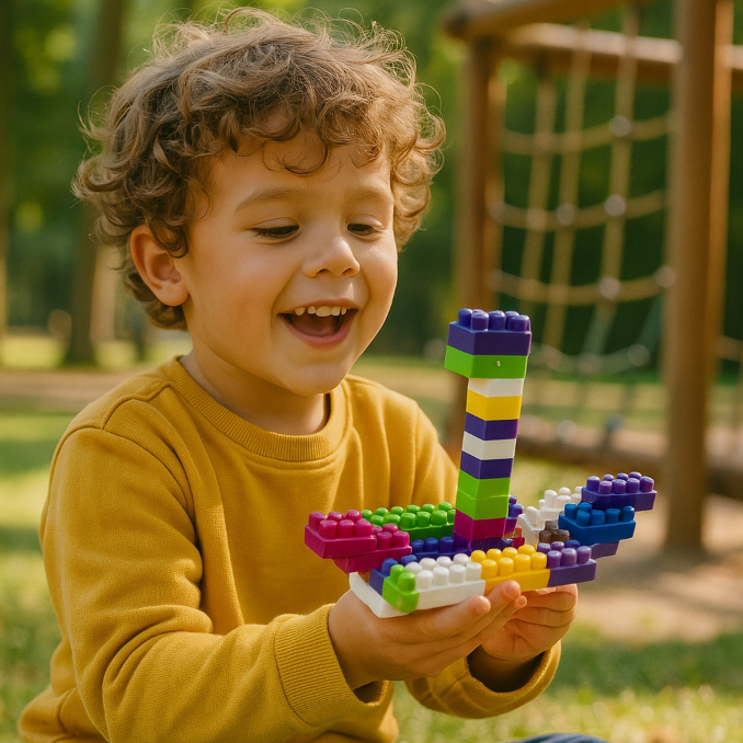 Imagem do produto Blocos de Montar Didáticos com 512 peças de diversos tamanhos e cores. 2