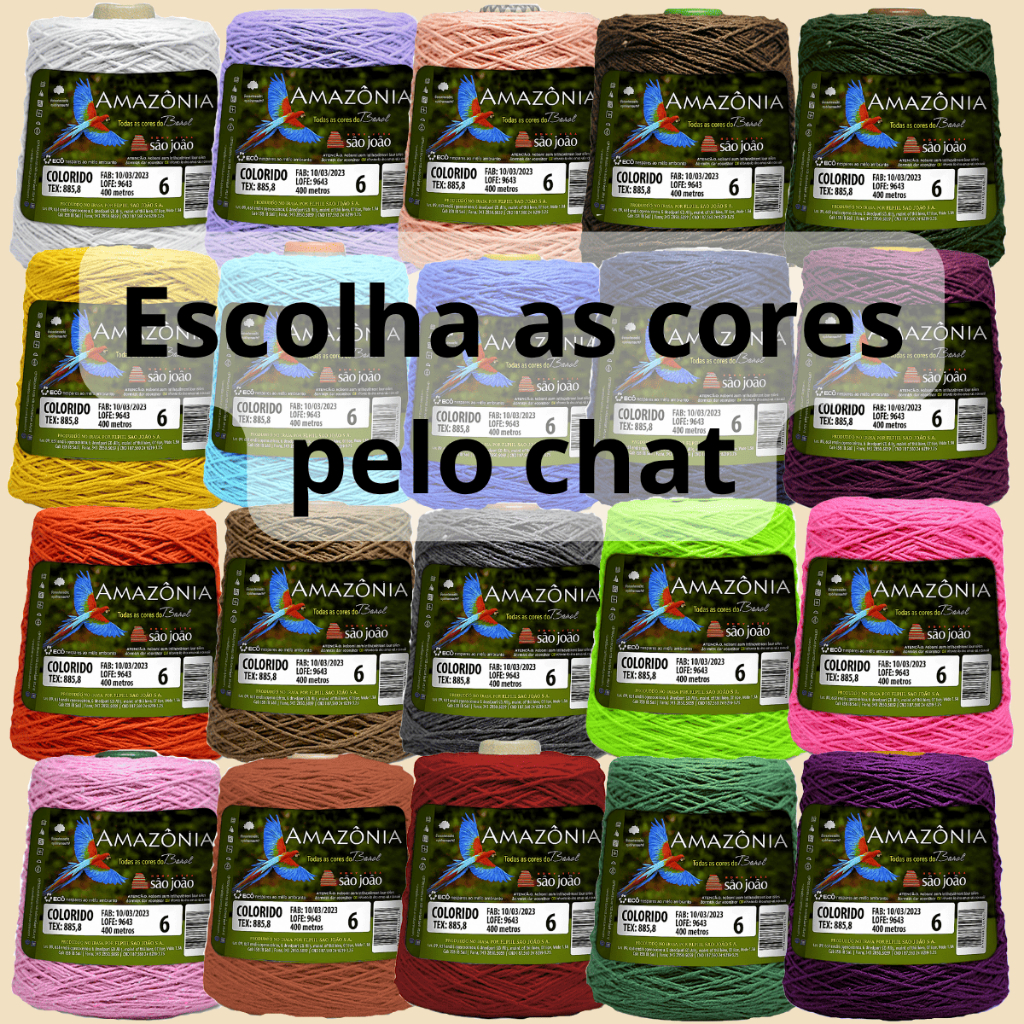 KIT 3 UNIDADES Barbante fio 4, 6 e 8 Amazonia 400 Escolha Sua Cor