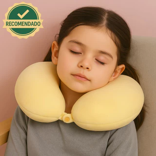 Almofada De Pescoço Travesseiro De Viagem Macio Confortável Infantil Adulto - Kit com Tapa Olho em Oferta na Shopee