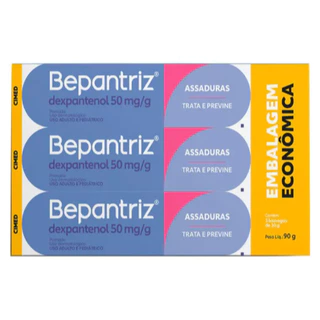 Kit 3 Bepantriz Dexpantenol 50mg Dupla Proteção - 30g - Cimed em Oferta na Shopee