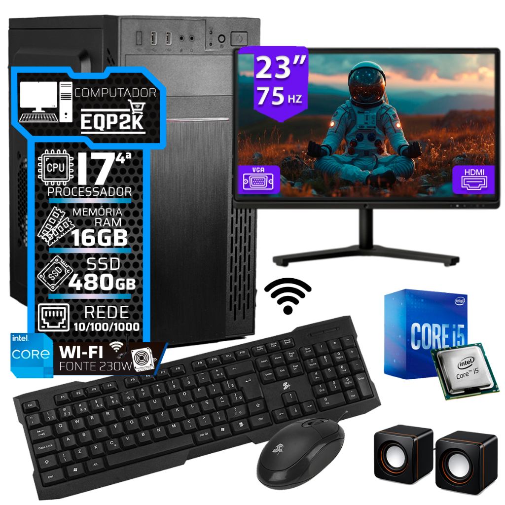PC Gamer Intel Core i7 GTX 1060 6GB | 16GB de ram - 480 SSD - Tela