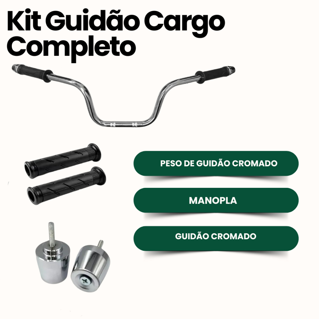 Kit Guidão Cargo 160 Manopla Vazada Peso Pcx Cromado Modelo Universal ...
