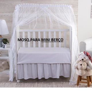MOSQUITEIRO  PARA *******  ***MINI BERÇO *************  TULE  BRANCO  VIÉS  VÁRIAS  CORES   DELICADO em Oferta na Shopee