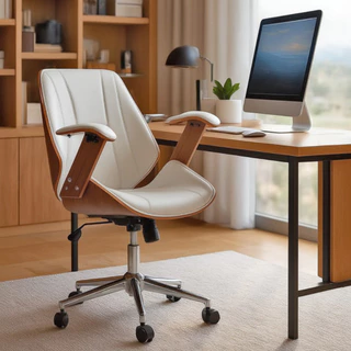 Cadeira de Escritório Ergonômica Giratória Fratini Kopenhagen Diretor Branca em Oferta na Shopee