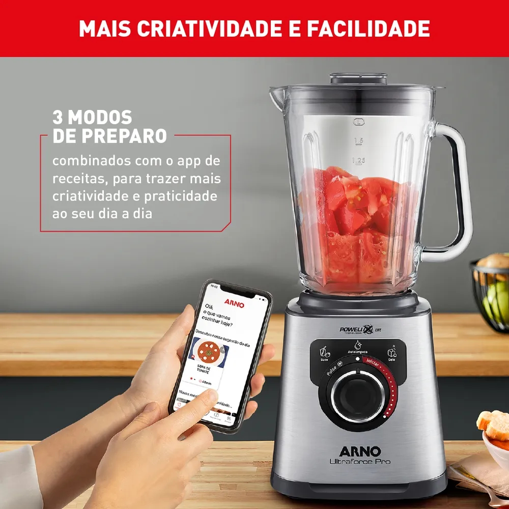 Liquidificador Arno Ultraforce Pro Inox Vidro Ln93 220V | Shopee Brasil