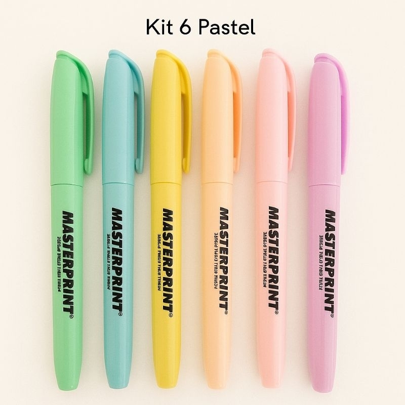 Kit Marca Texto Masterprint Pastel – 12 unidades | Shopee Brasil