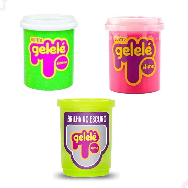 Slime Gelelé Com Gliter, Gelelé Brilha No Escuro, Gelelé Mix Ou ...