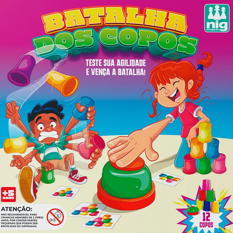 Jogo Infantil Batalha dos Copos Coloridos – Versão Clássica de ...
