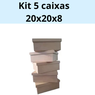 Kit 5 Caixa presente Personalizadas em MDF Cru 20x20x8 Padrinhos Convite Presente ,lembrancinhas cx 20x20