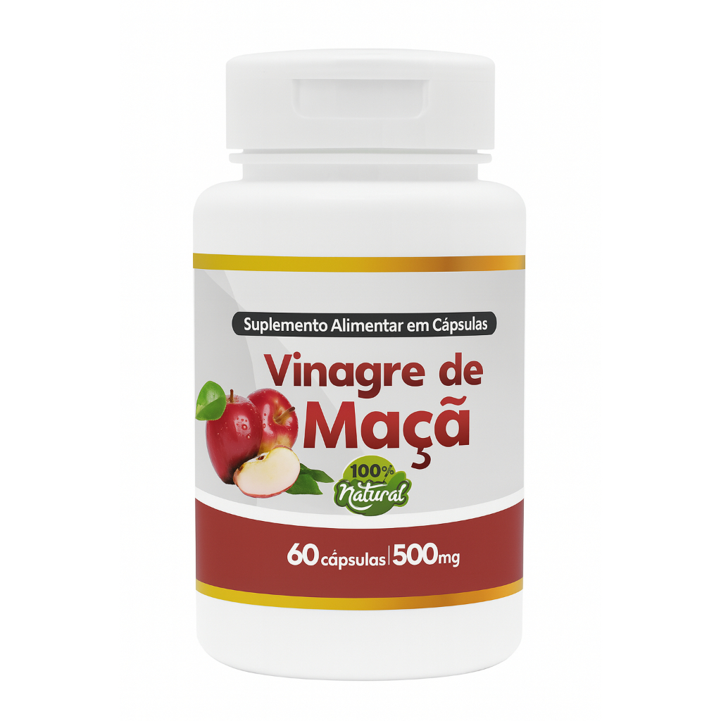 Vinagre de Maçã em Cápsulas 500mg | 60 cápsulas | Suplemento Natural ...