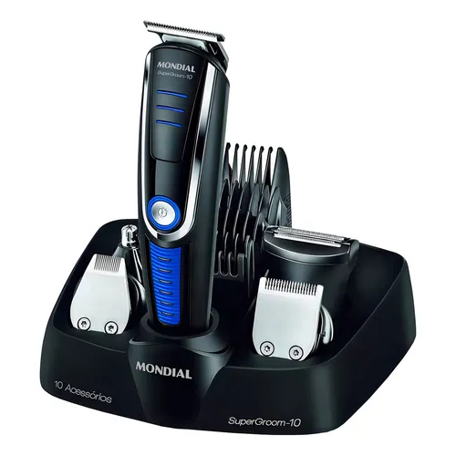 Aparador de Pelos Mondial Super Groom 10 em 1 BG-03 Bivolt – Barba, Cabelo e Corpo