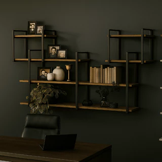 Prateleira Industrial Estante De Parede Ferro e Madeira Moderna 120cm Aura Grande