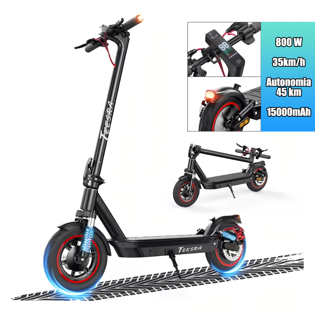 Patinete Eletrico Adulto,15000mah,800W,45 KM de Autonomia,35km/h ...