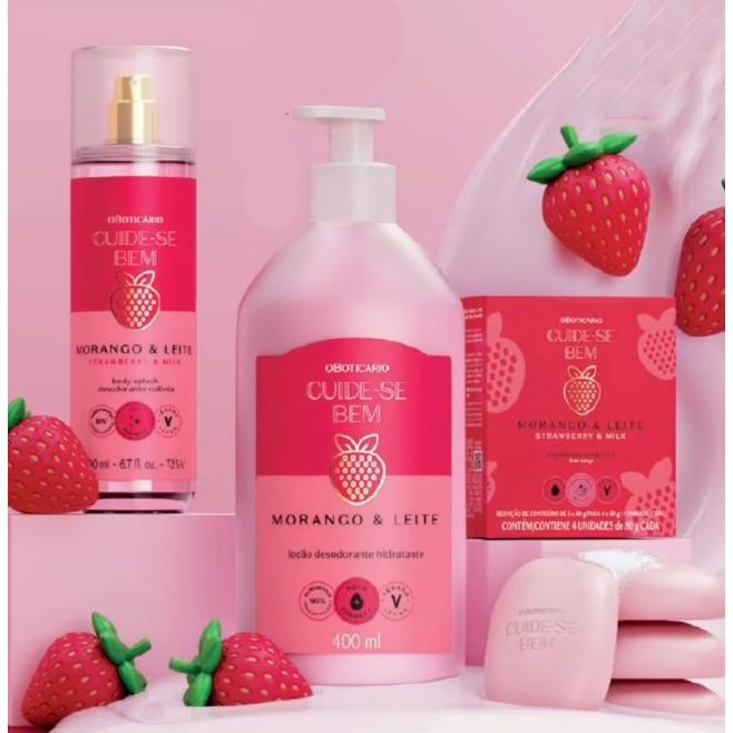 Hidratante Morango e Leite 400 ml | Shopee Brasil
