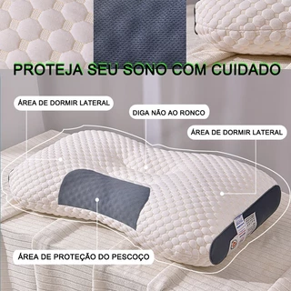 Travesseiro 3D Fininha protege o pescoço ,sensação de massagem design ergonômico，lavável, ajuda dormir 45cm 70cm 8cm