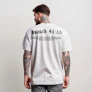 Camiseta Gospel Isaias 41:10 | Moda Cristã Masculina em Algodão Penteado