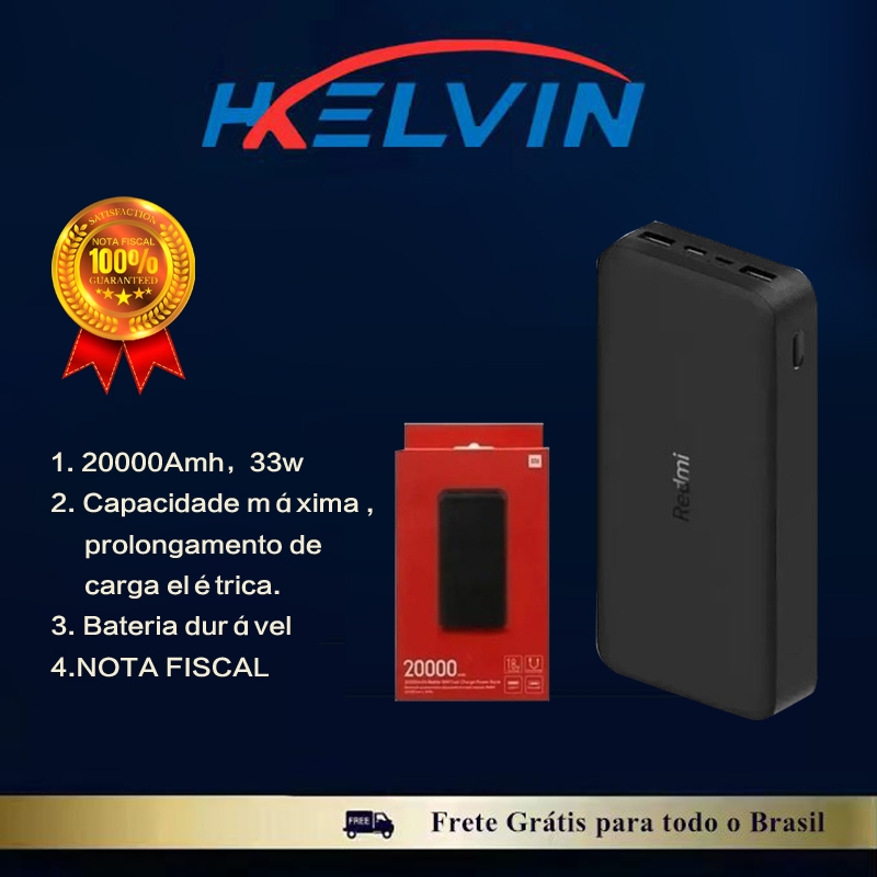 Carregador Portátil Xiaomi Turbo 20.000 mah - Pronta Entrega - Original