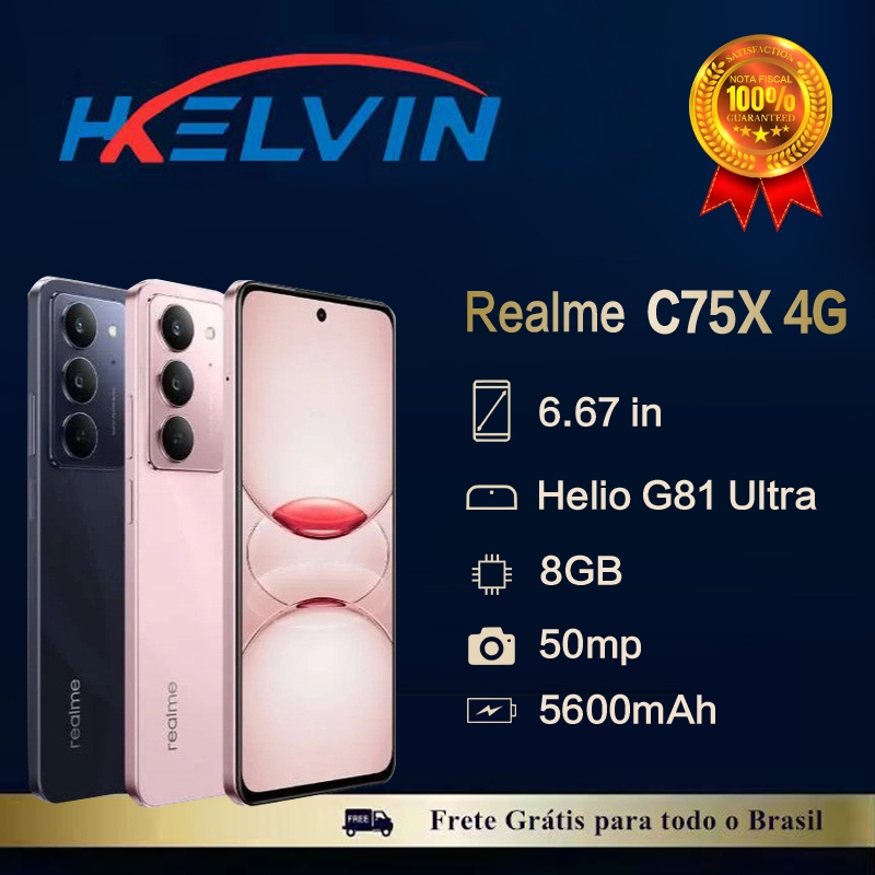 Celular Realme C75X 4G 8GB / 256GB Versão Global Original Envio