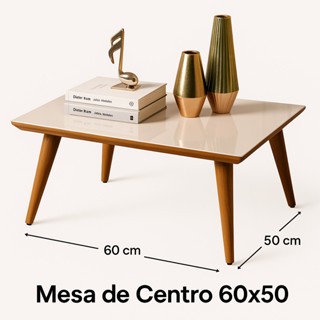 Mesa de Centro 60x50 Dubai Retrô Pé Palito Madeira MDF – Design Moderno para Sala de Estar