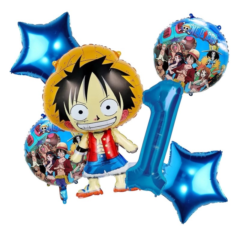 kit 5 pçs Balão ONE-PIECE Festa Decoração Luffy De Aniversário +