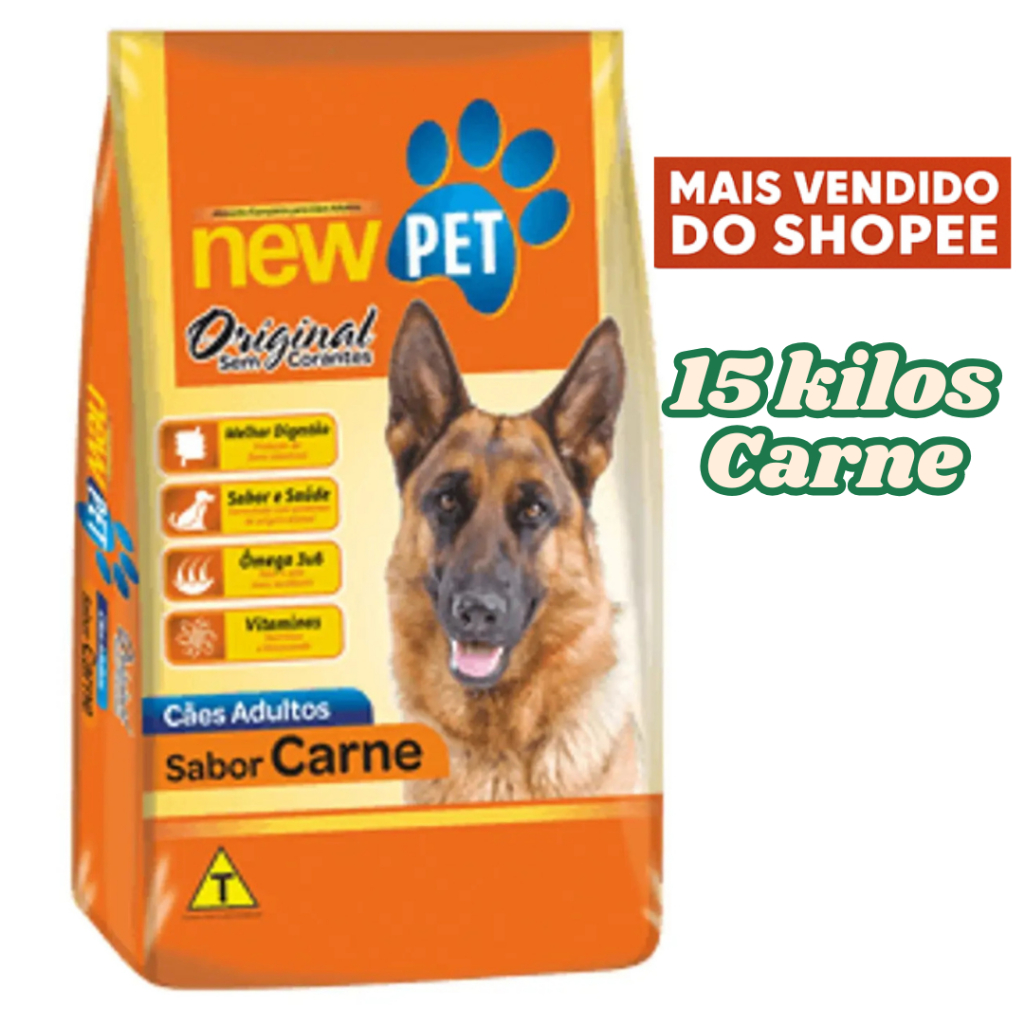 Ração de cachorro New Pet 15 kilos - ótimo custo benefício | Shopee Brasil