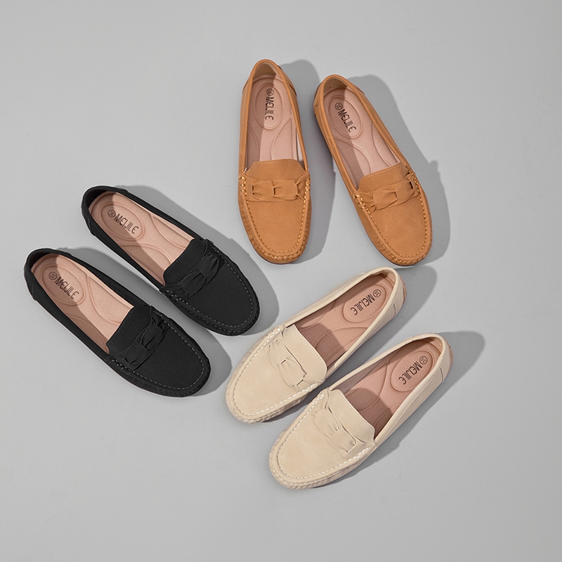 Mocassim feminino confortável Sapatos sem cadarço Suave e leve
