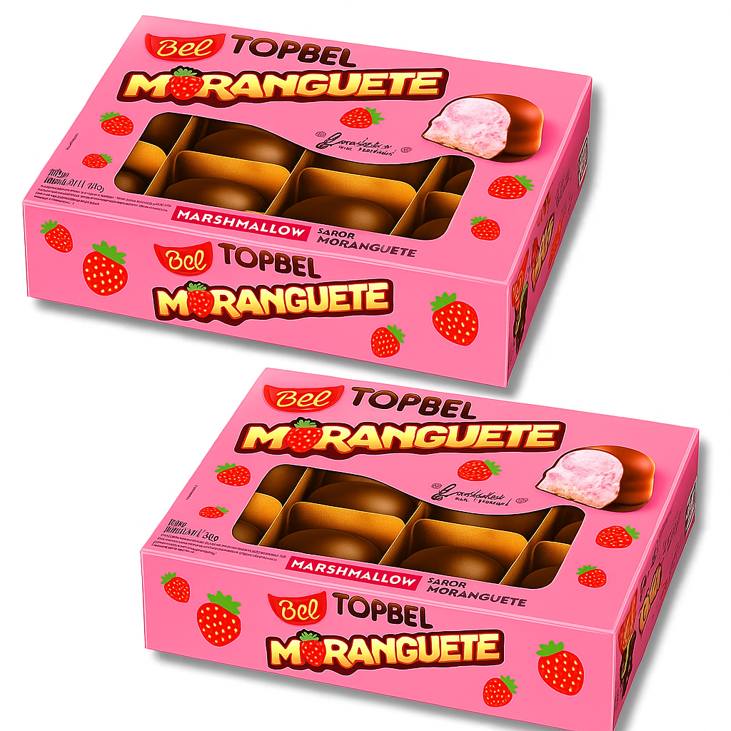 Kit 2 Teta de Nega / Top Bel Ao Leite Recheio Sabor Moranguete 12 unidades - Envio Imediato