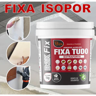 Cola Isopor Teto Balde 1 kg Telhado Parede Telha Forro EPS Fixa Tudo Adesivo Branca Extra Forte Agarre Imediato