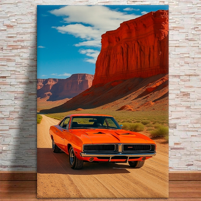 Quadro Decorativo Dodge Charger 1969 Carro Relíquia MDF 3mm 4K