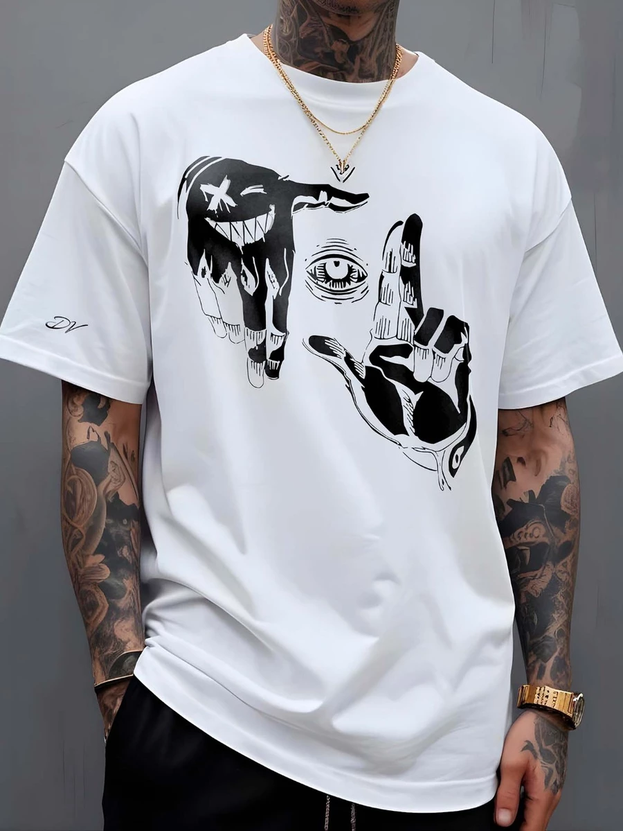 Camiseta Masculina Olhar Smile Camisa T-Shirt Manfinity Street Wear 100% Algodão