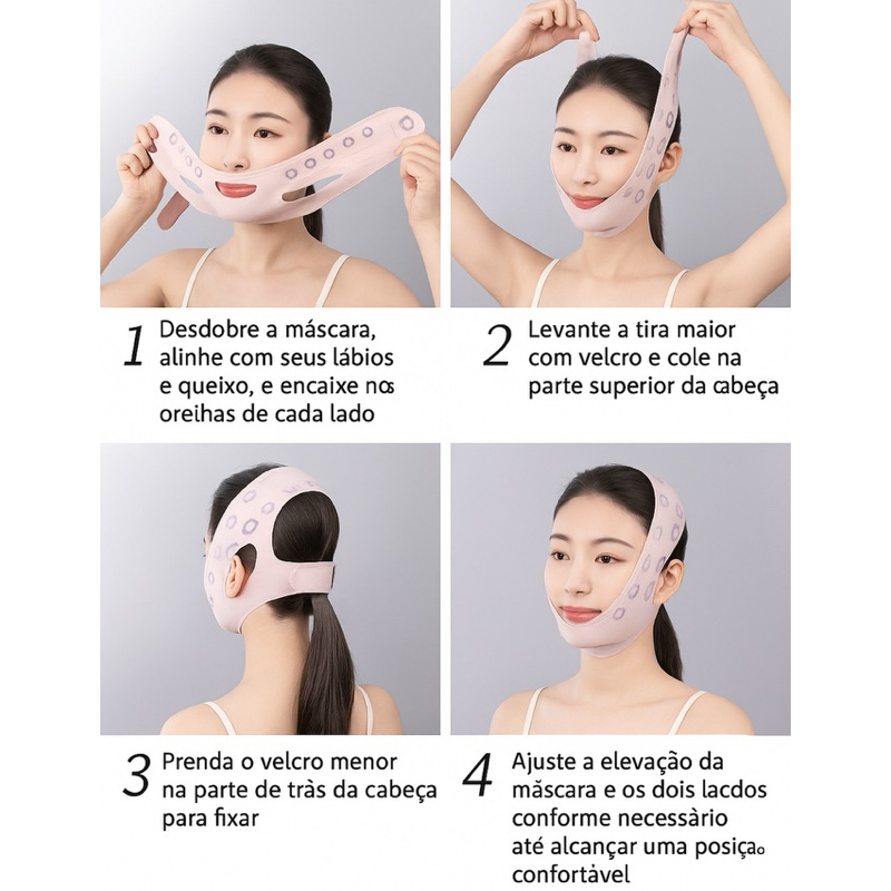 Imagem do produto Mascara Facial Lifting Cirurgica Modeladora Reduz Papada E Afina Rosto Rejuvenescedor Antirrugas e Firmamento 1