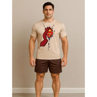 Pijama Masculino Adulto Personalizado Super Pai Herói Presente em Oferta na Shopee