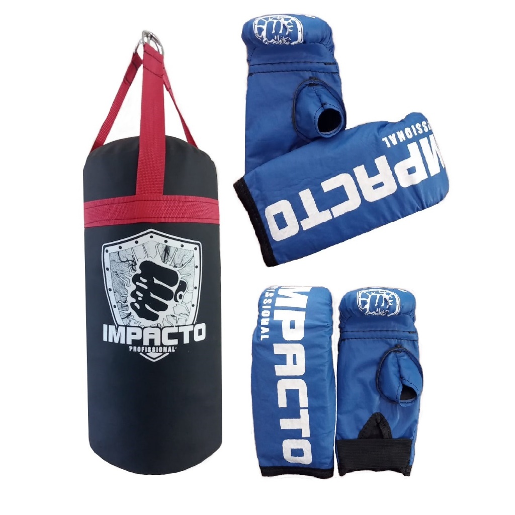 KIT DE SACO E LUVAS DE BOXE IMPACTO FITNESS | Shopee Brasil